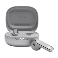 JBL Live Flex - Silver - True wireless Noise Cancelling earbuds - Hero